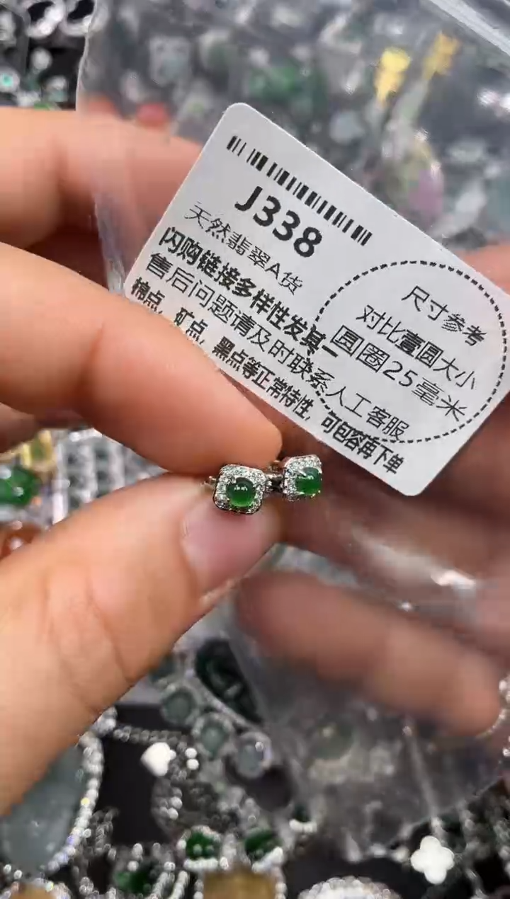颈饰未镶嵌翡翠J338耳扣