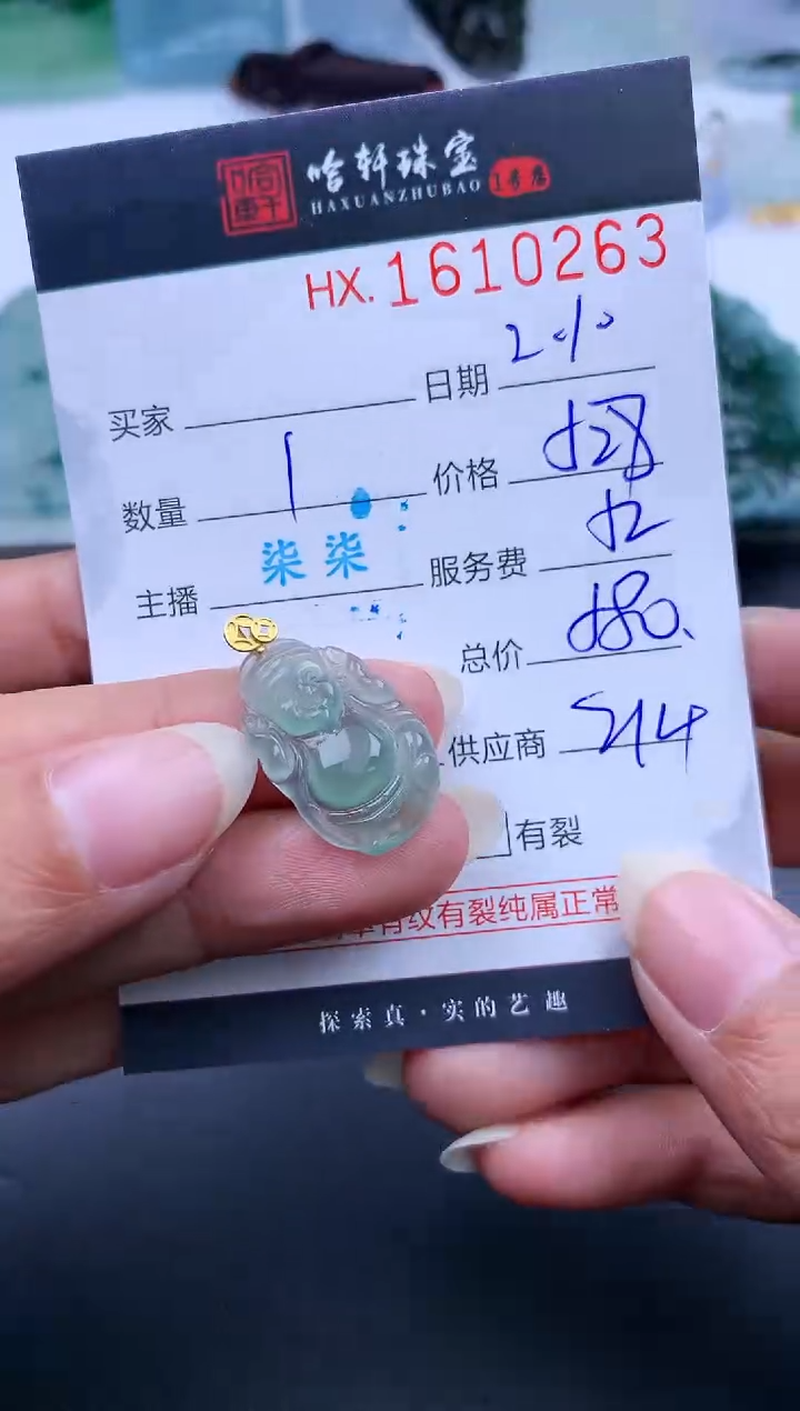 【闪购商品】翡翠挂件未镶嵌哈轩 财财1