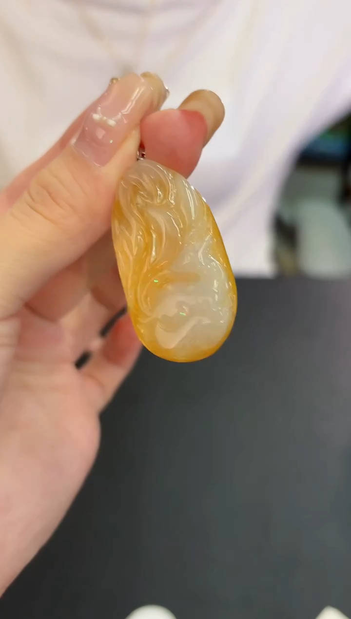 翡翠18K金镶嵌颈饰 缅料A货/支持复检/一件