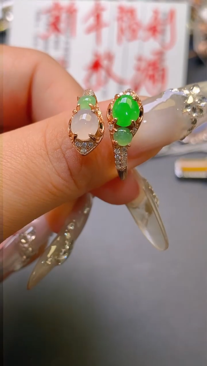 【闪购商品】翡翠耳饰银S925镶嵌天然A货翡翠1