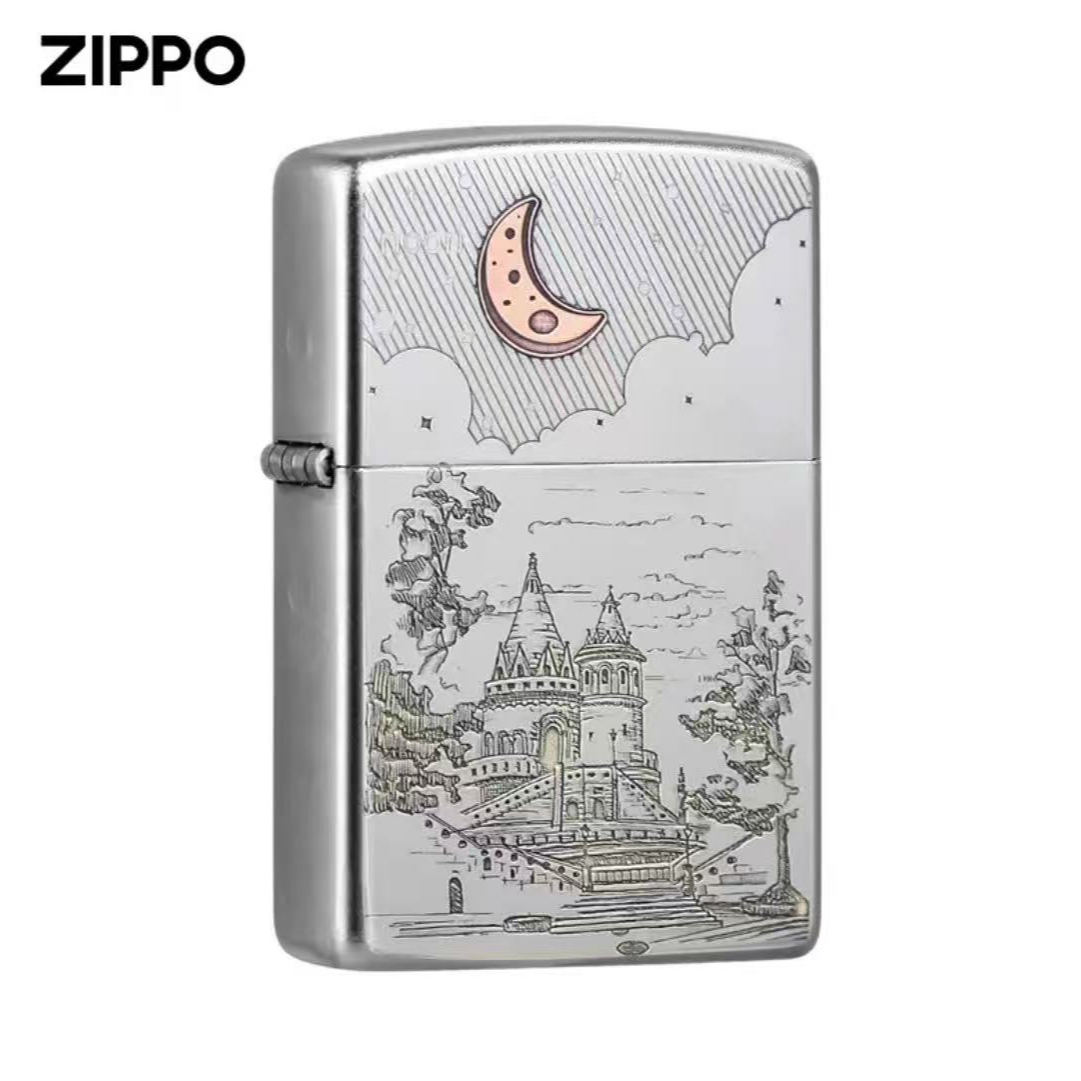 zippo打火机【月亮与六便士】常规机双面 经典 男士 镜面 防风 DYJ1
