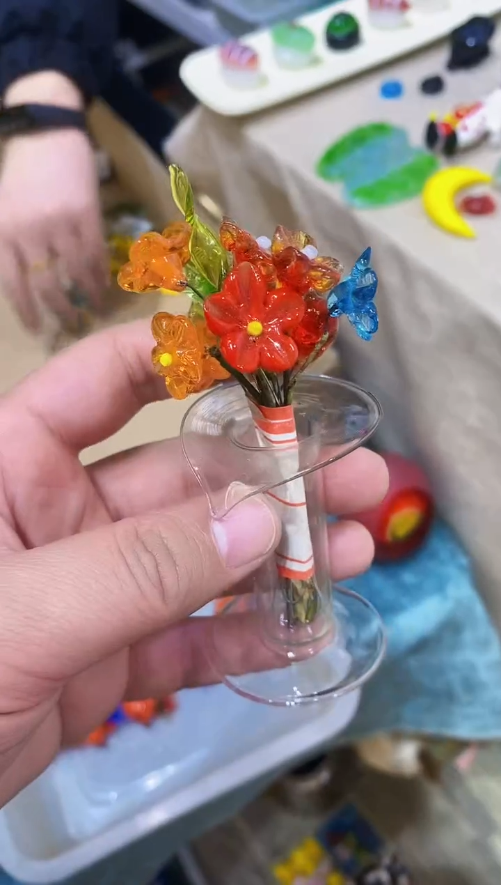 【闪购商品】琉璃手工艺品一瓶花