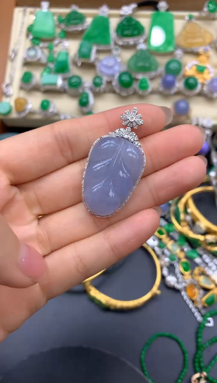 【闪购商品】翡翠颈饰18K金镶嵌585-中国好珍宝