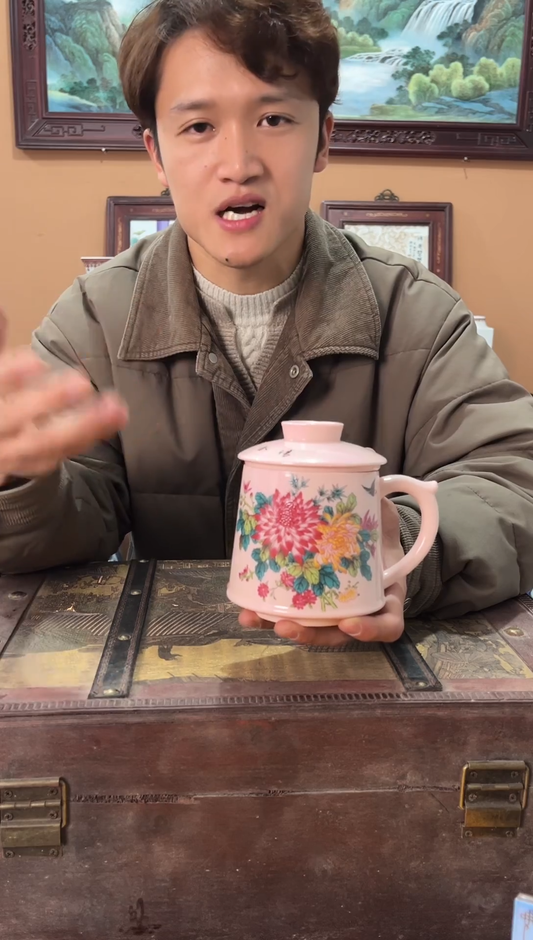 杯子瓷珐琅彩安居乐业办公杯