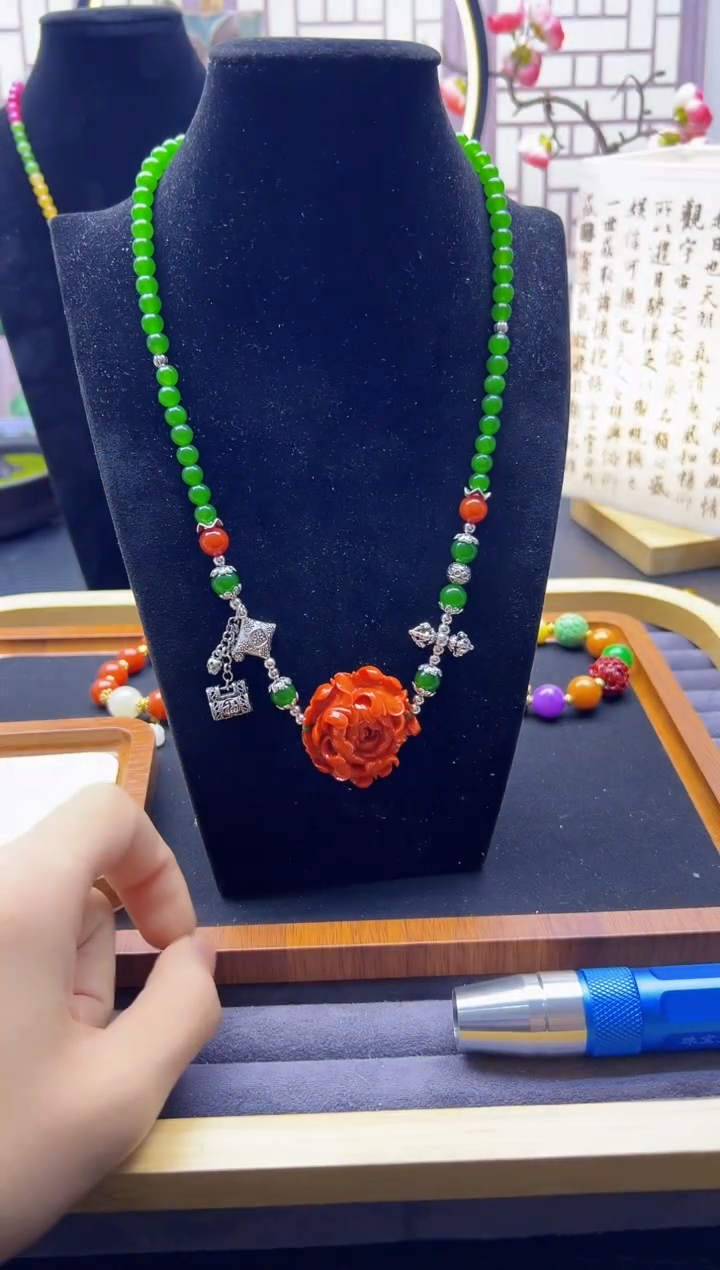 【闪购商品】和田玉颈饰银S925镶嵌X819      