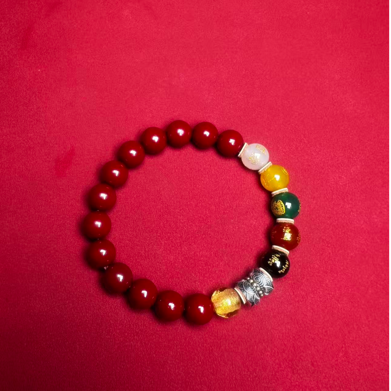 琉璃琉璃手链 峨眉山五路守护香灰珠红绳手串男女转运吉祥饰品