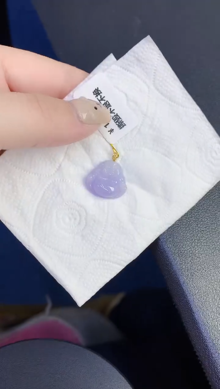 颈饰18K金镶嵌翡翠缅甸天然翡翠A货