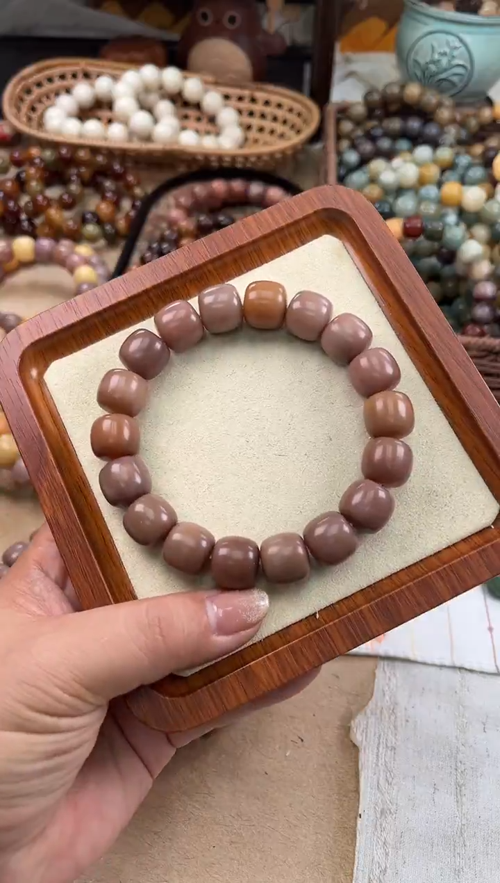 手串菩提根/象牙果a665卡15 干磨玫瑰微瑕