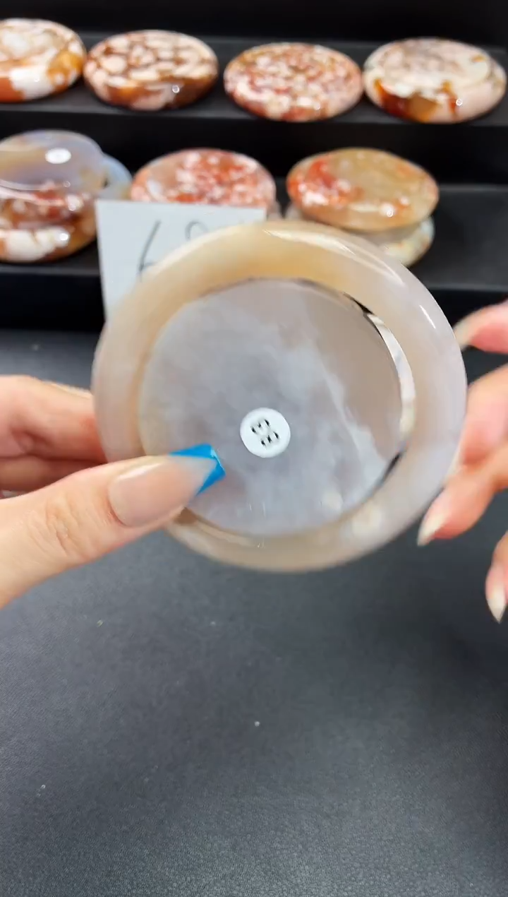 手镯玛瑙/玉髓未镶嵌石英质玉59圈58/59带(赠送镯心)