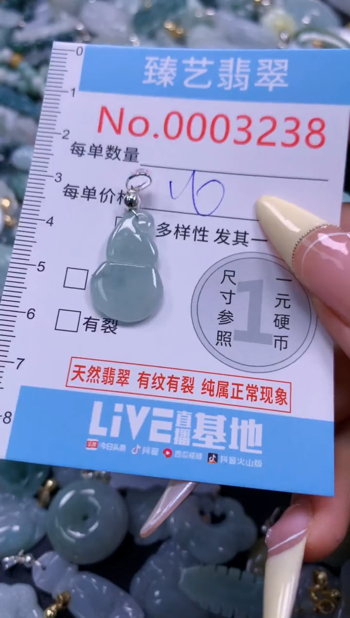 翡翠未镶嵌颈饰含绳0003238