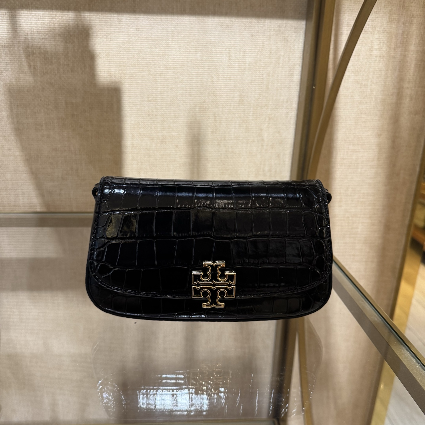 Tory Burch 汤丽柏琦 Britten鳄鱼纹 双肩带 腋下包 22*12*7CM