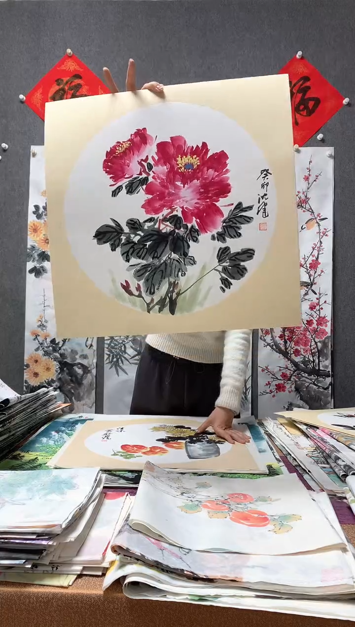 【闪购商品】国画福利！沈健 三尺斗方卡纸 50*50cm