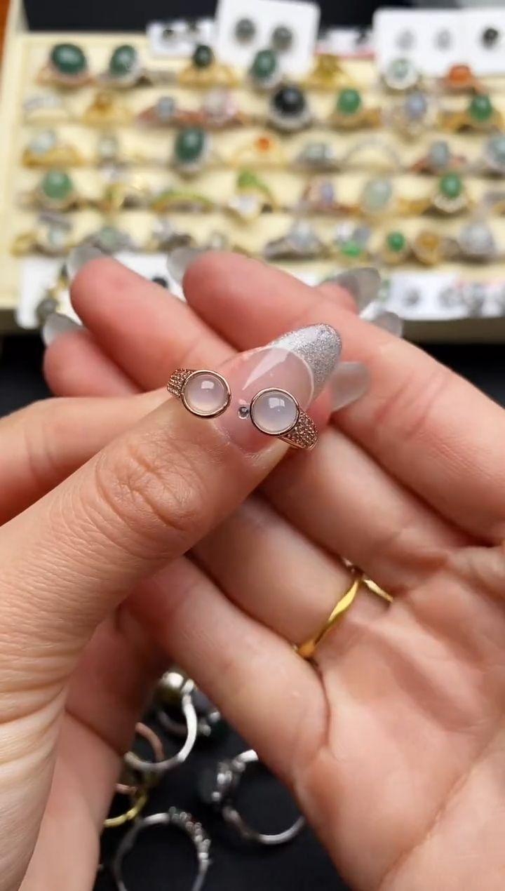 【闪购商品】翡翠戒指银S925镶嵌555555555+7