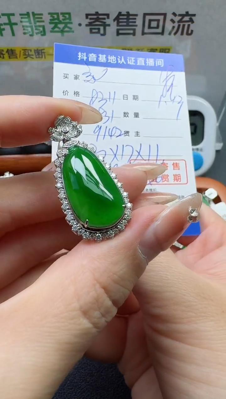 【闪购商品】翡翠颈饰18K金镶嵌寄售回流，不退不换