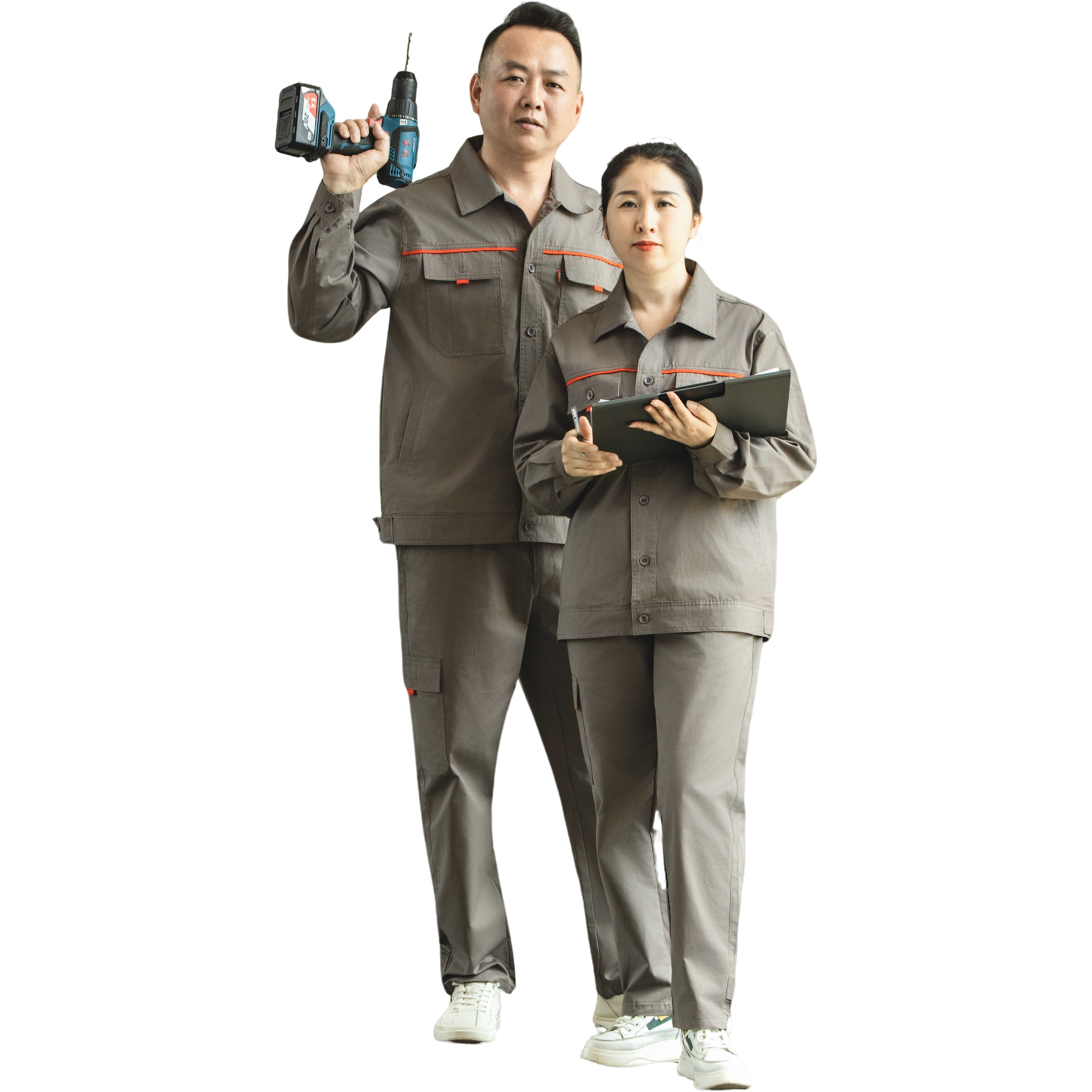 全棉夏季薄款长袖工作服吸汗透气短袖工装汽修工地劳保服上衣印字