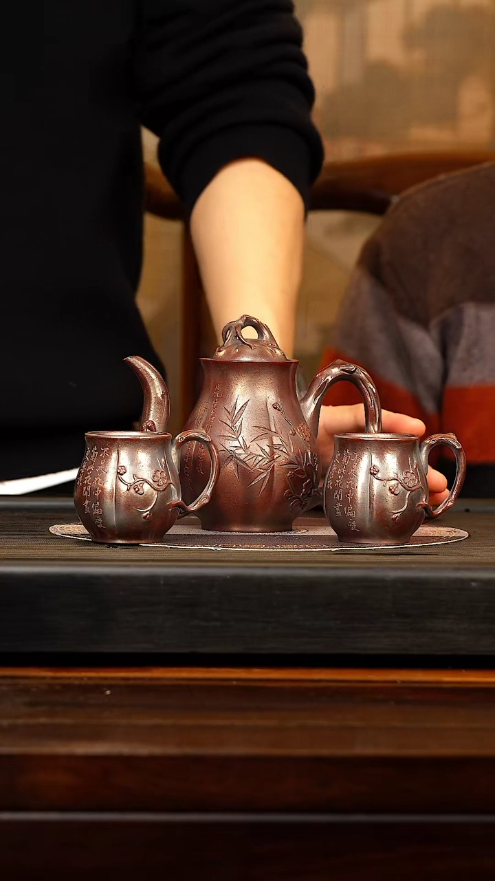 【闪购商品】紫砂茶壶LBS 赤鳞砂 汉瓶套组 