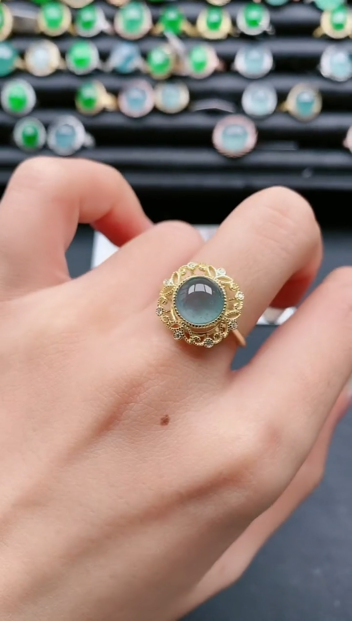 【闪购商品】翡翠戒指银S925镶嵌1111111111