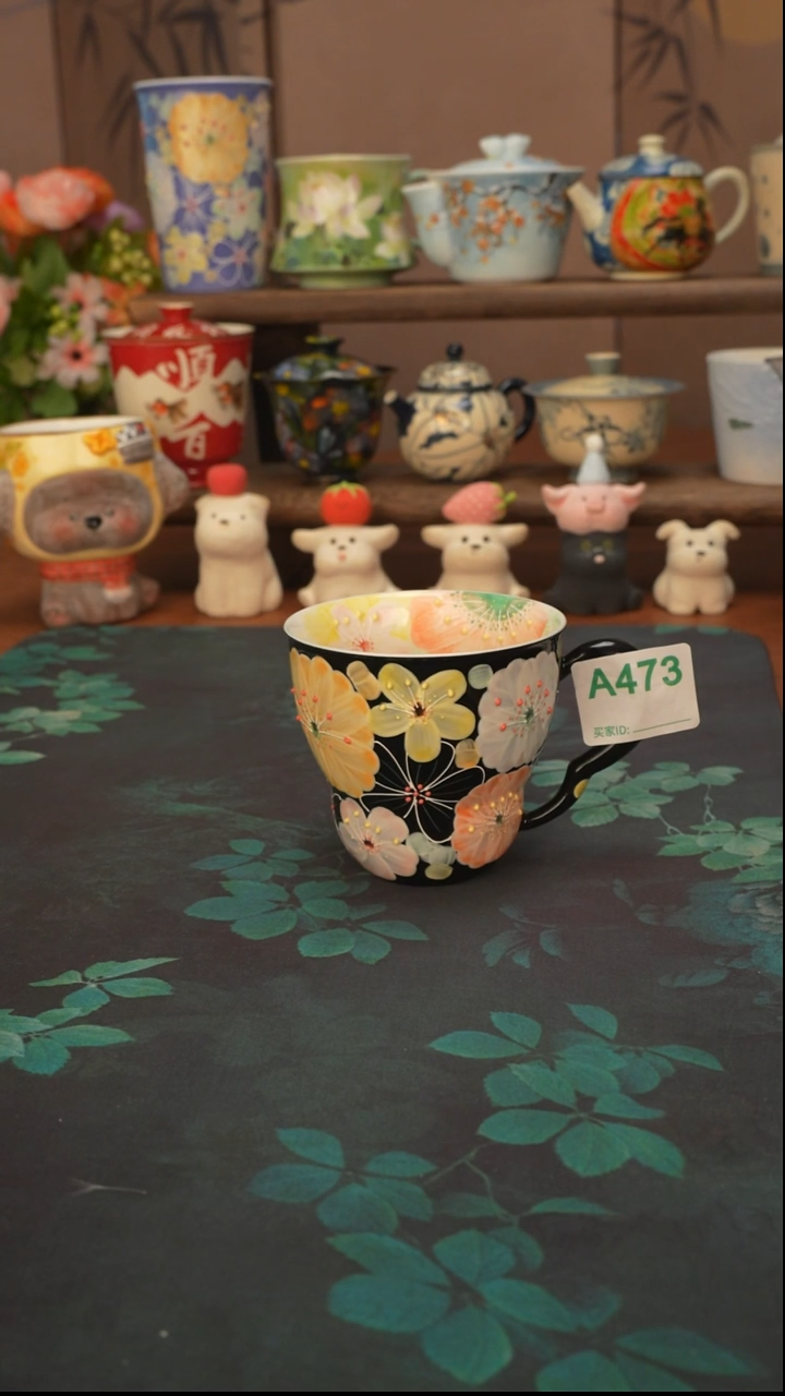 花满蹊  黑色马克杯473