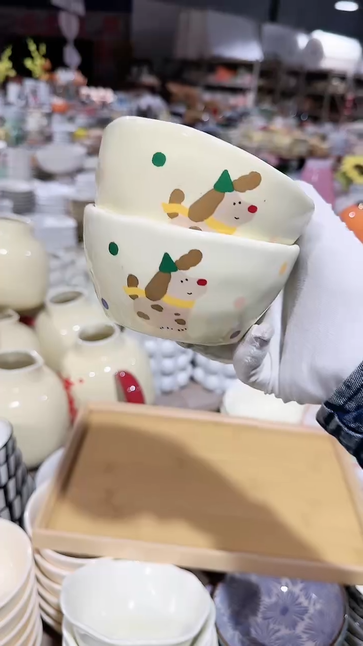 【闪购商品】瓷片2个米饭碗微瑕 凑满20元包邮