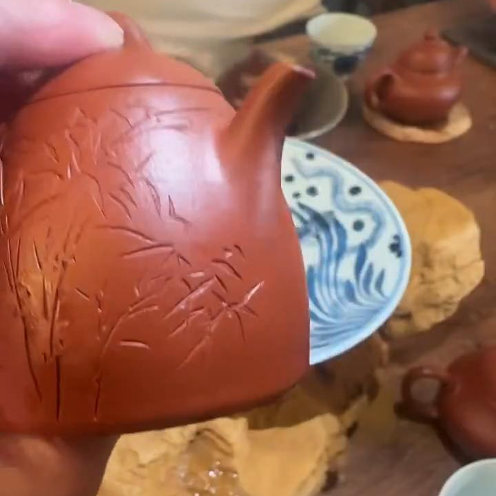 【小田甄陶】生砂朱泥刻绘秦权-100ml（JHT00792）