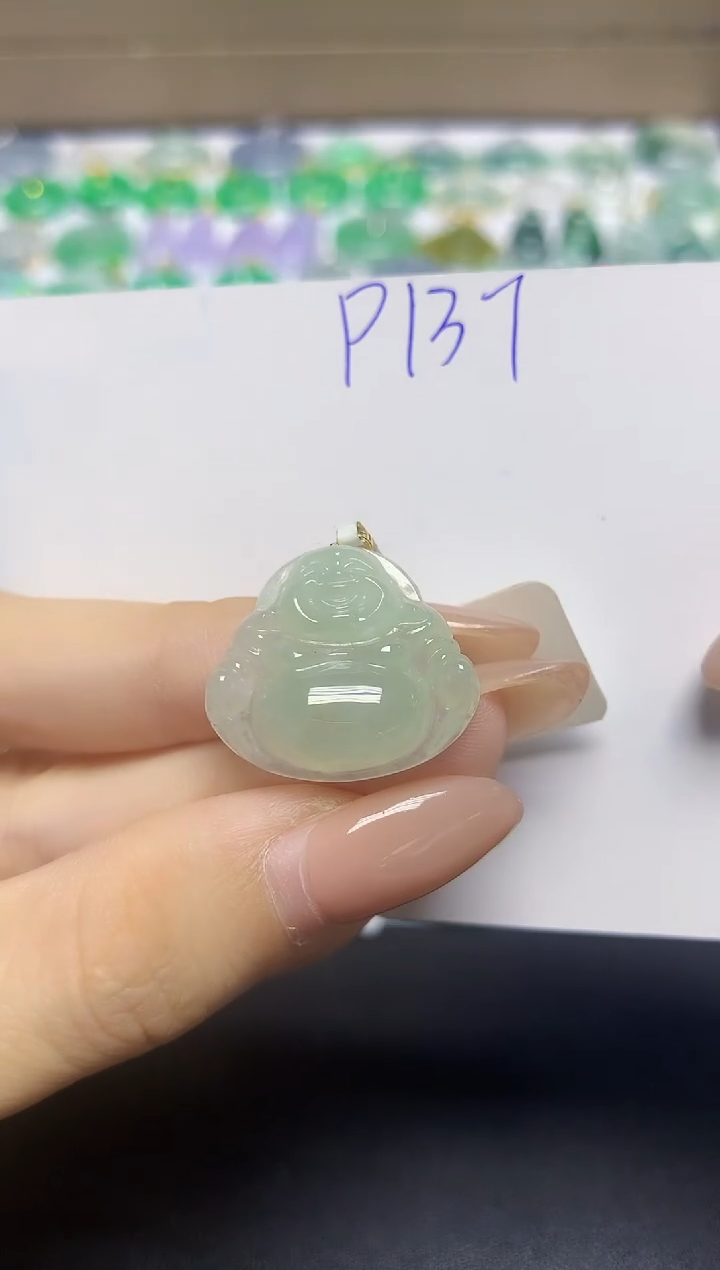 颈饰18K金镶嵌翡翠天然缅甸翡翠A货翡翠百元以上9元证书费自理