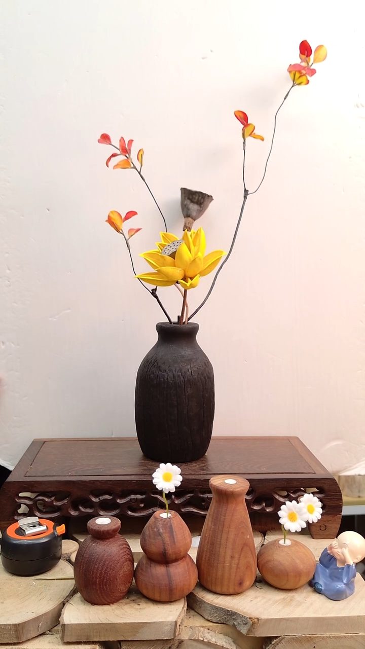 木实木花瓶 一物一拍