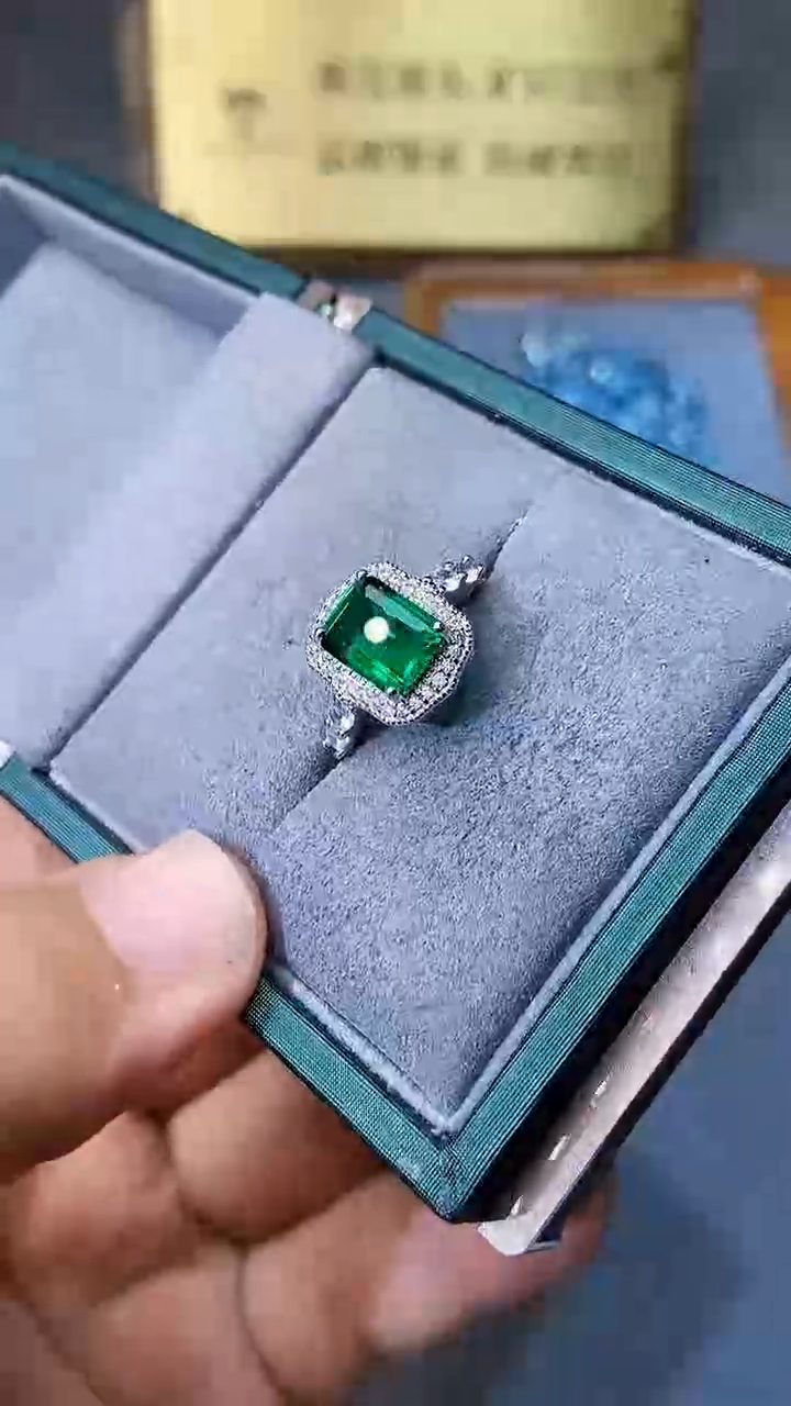 【闪购商品】透辉石戒指银S925镶嵌354