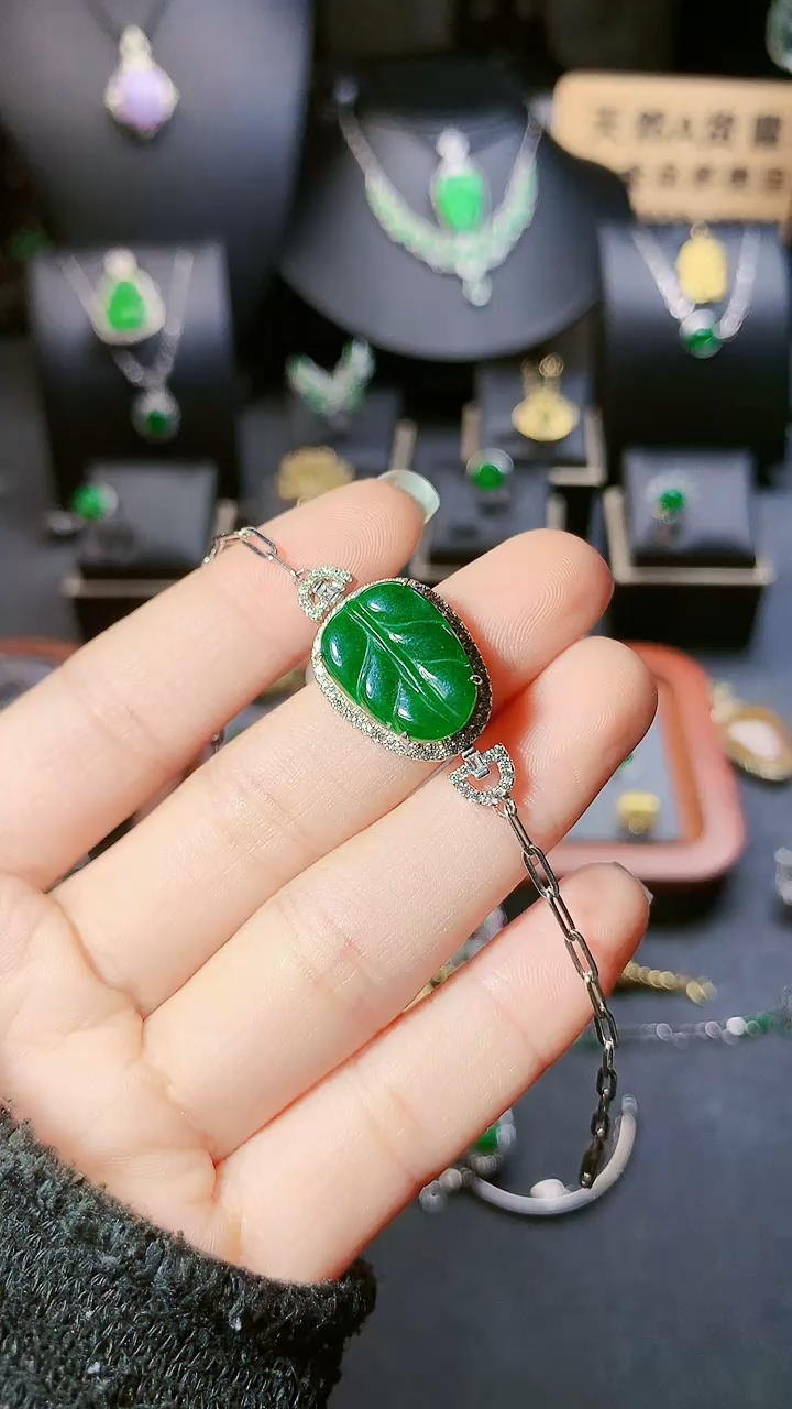 【闪购商品】翡翠手链银S925镶嵌手链
