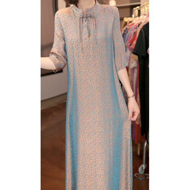 1666-35【冰心蓝】时尚连衣裙