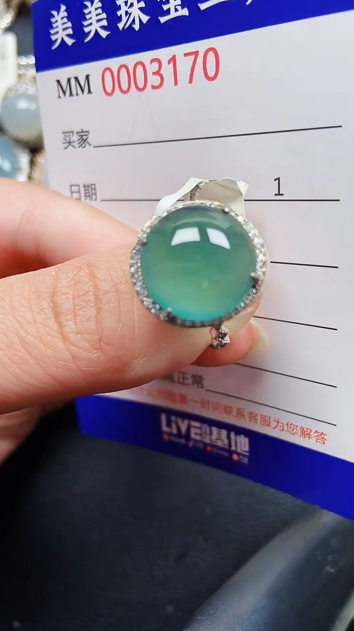 颈饰银S925镶嵌翡翠3170