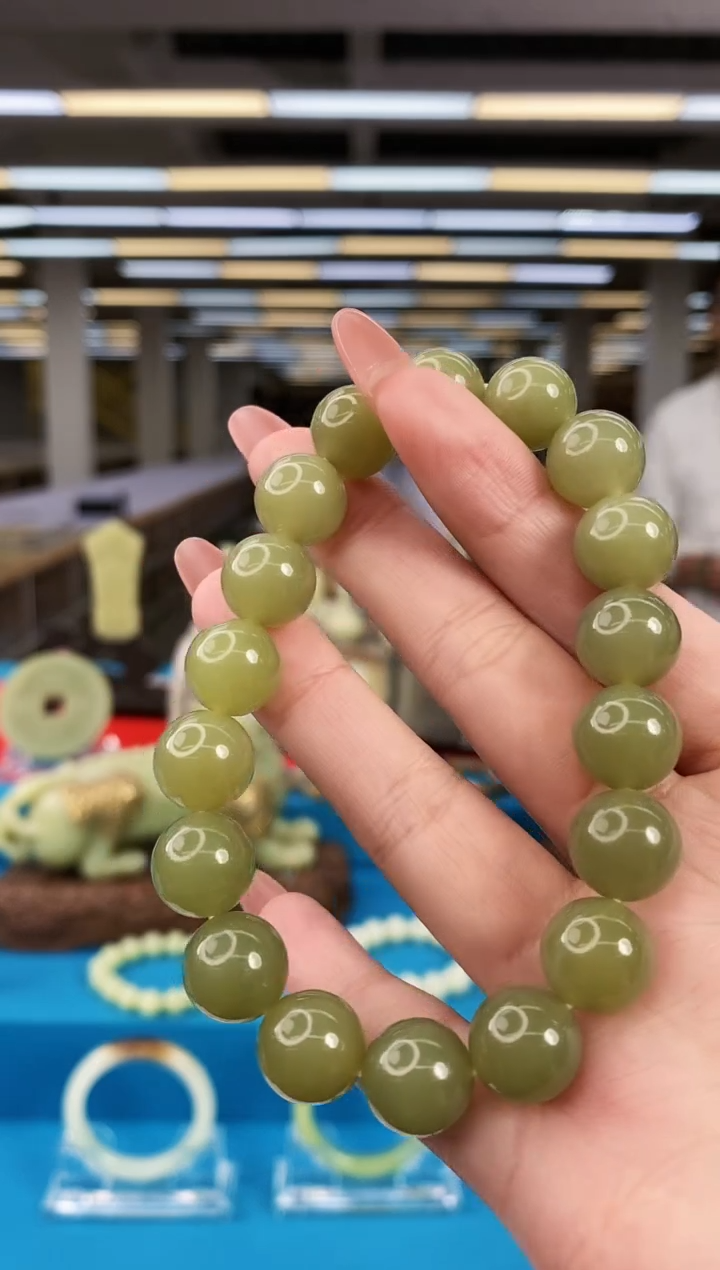 未镶嵌和田玉挂件闪购绿黄12mm