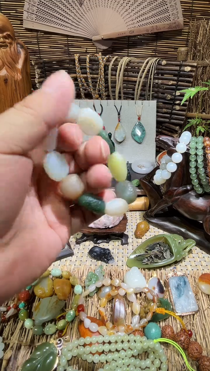 未镶嵌手串和田玉多宝手串