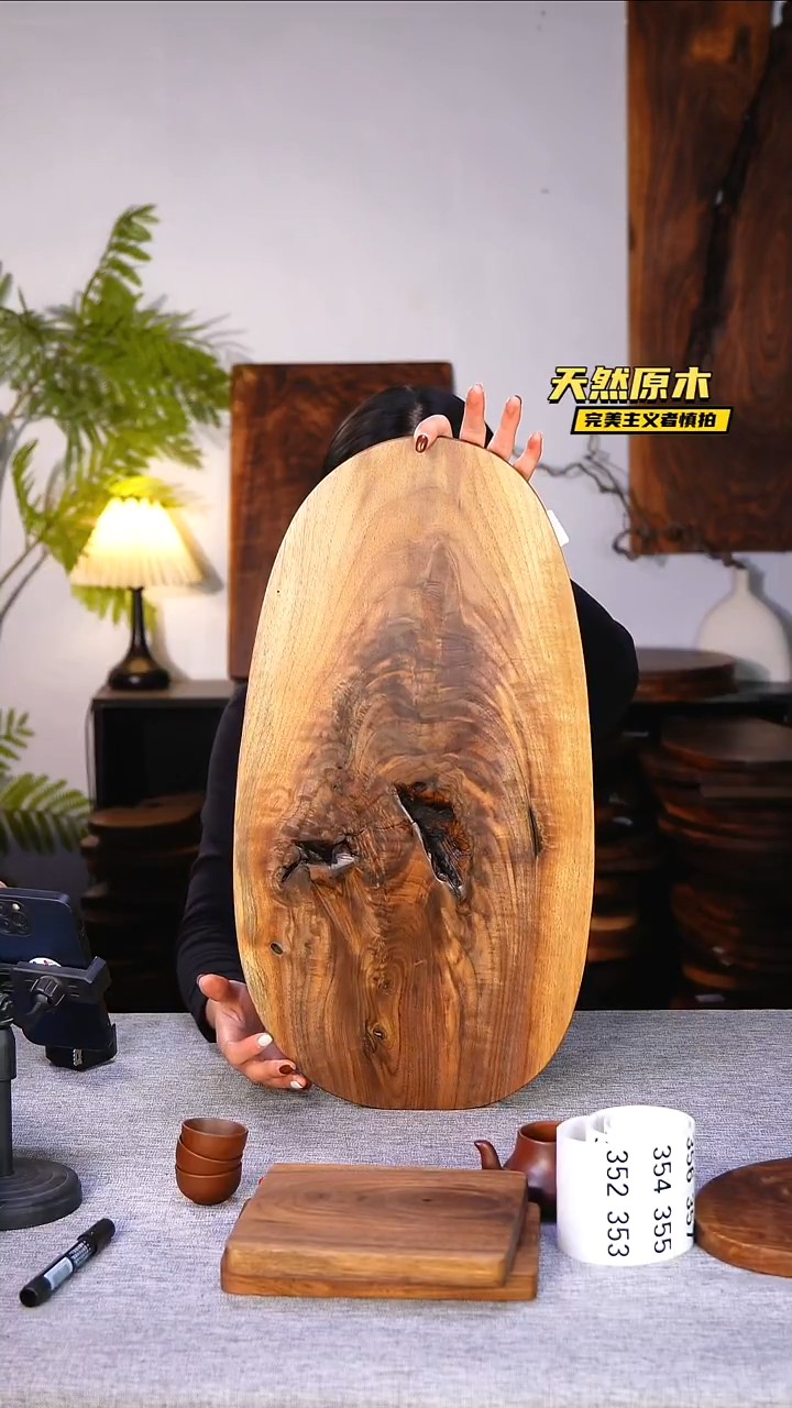木北美黑胡桃原木.干裂疤结不属于商品质量问题完美主义者慎拍