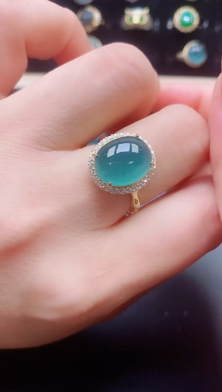 翡翠戒指银S925镶嵌321321