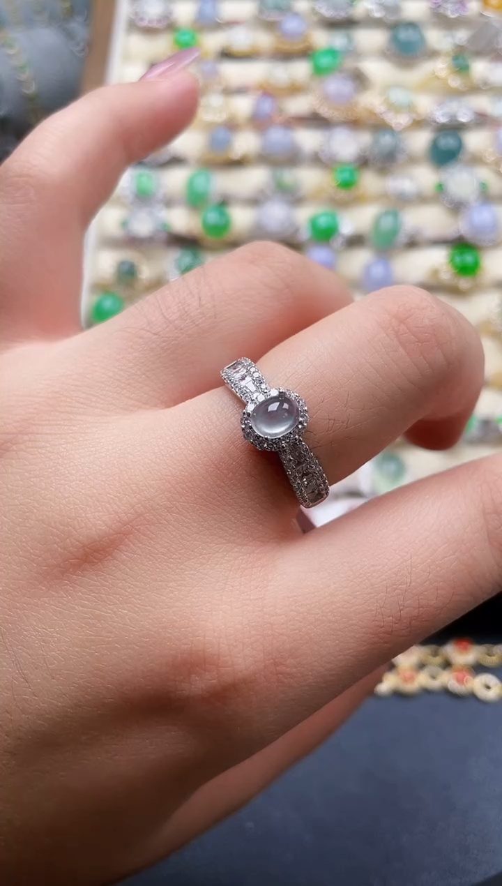 银S925镶嵌戒指翡翠158