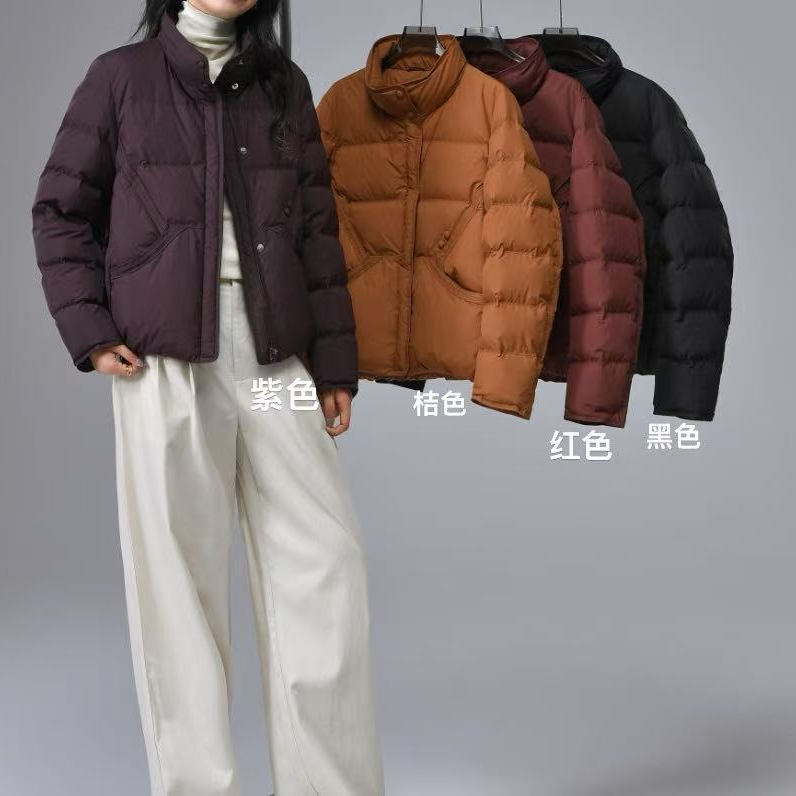 2056号7727#韩系百搭立领显瘦口袋款填充外套