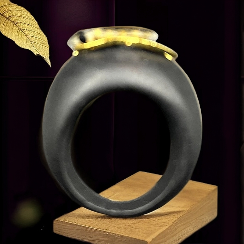 非金属亚克力戒指 【伊琳甄选】6码精美百搭香木头戒指时尚黑色