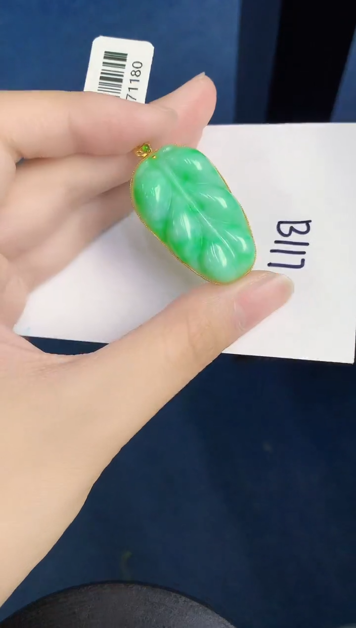 翡翠18K金镶嵌颈饰000000000