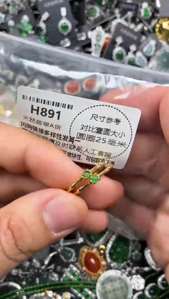 颈饰未镶嵌翡翠H891戒指