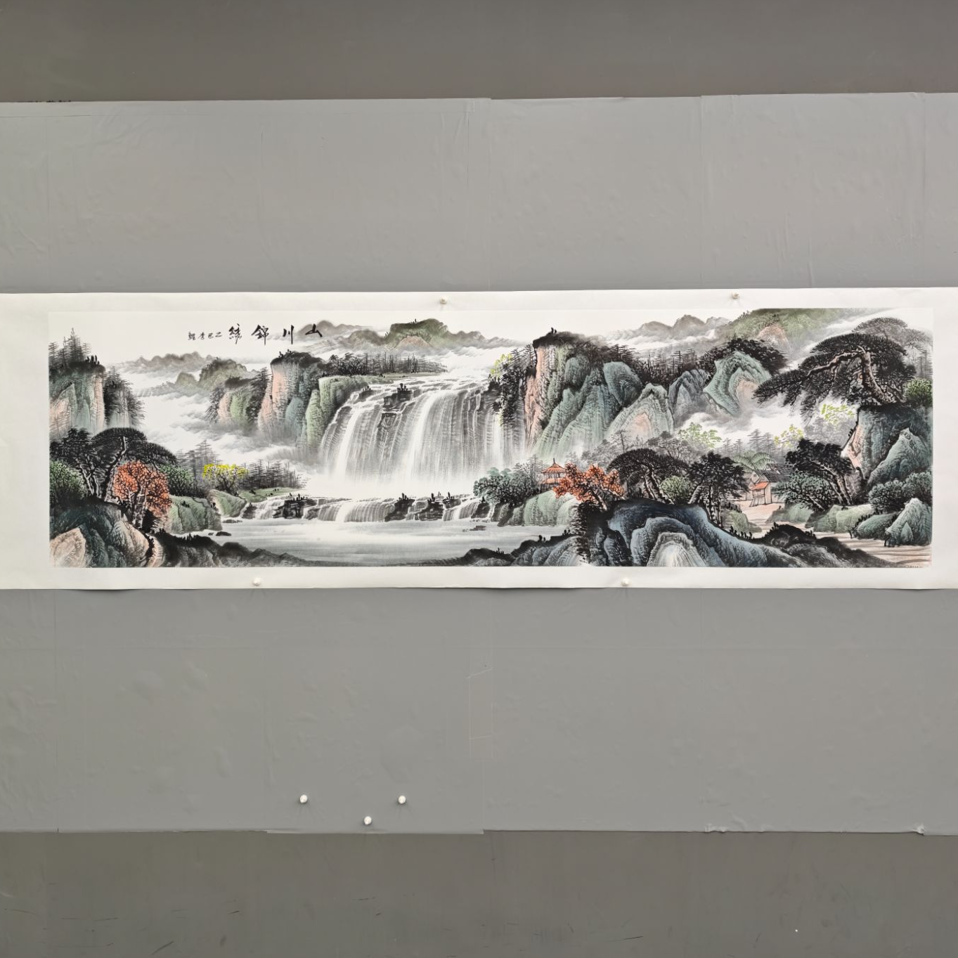 锦煌专属/李鲤手绘/山川锦绣/画芯240*70