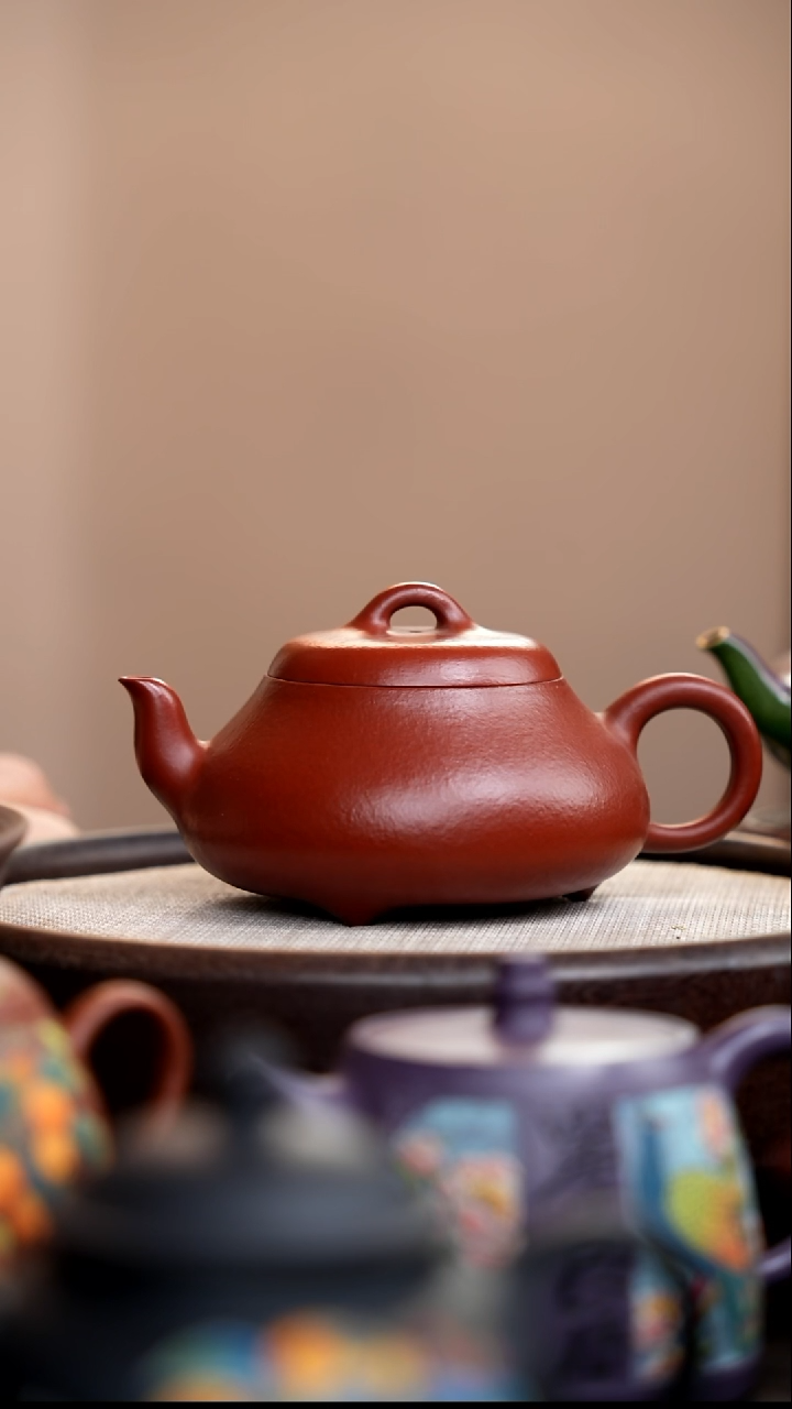 茶壶紫砂粗砂大红袍汉棠石瓢