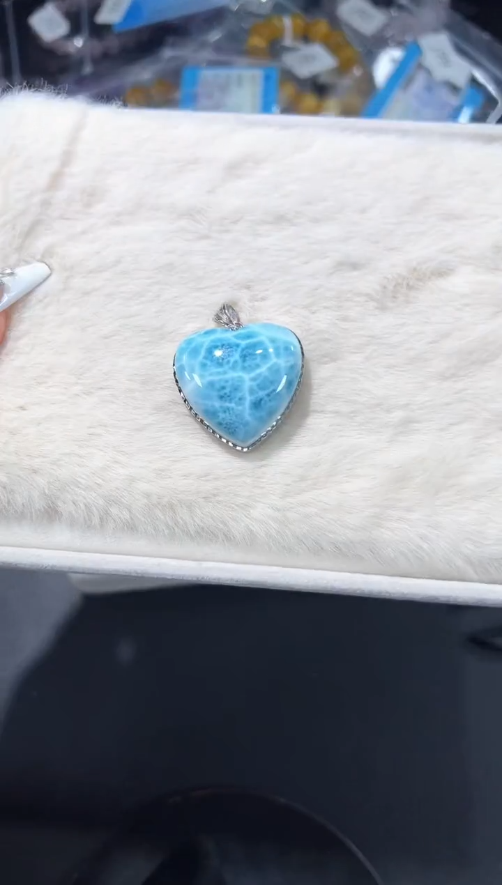 银S925镶嵌针钠钙石（海纹石）吊坠(不含链)1l多样性发其一