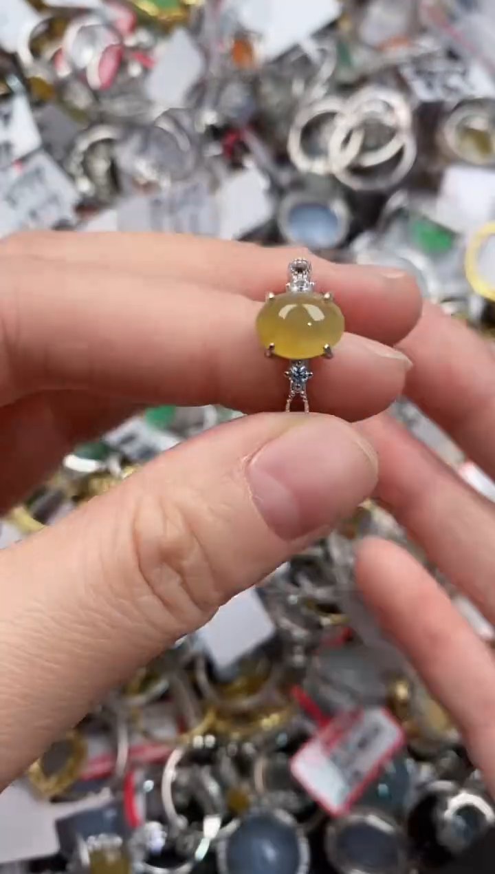 银S925镶嵌戒指翡翠333   5