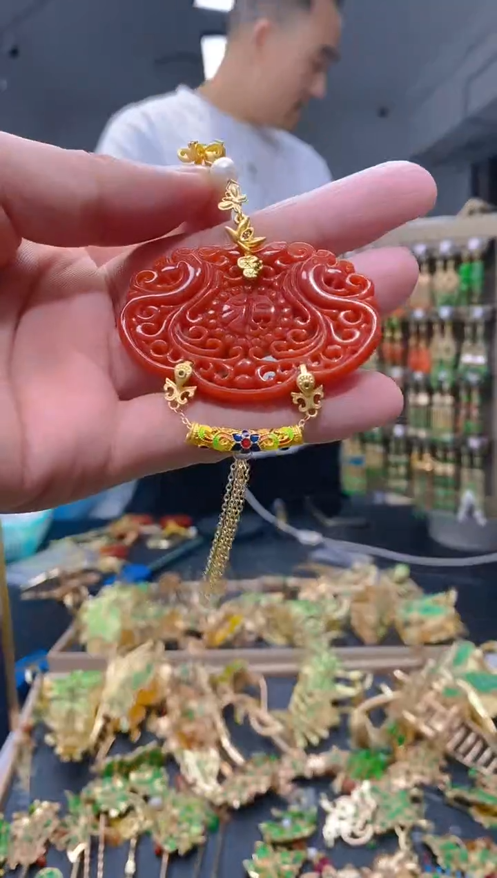 【闪购商品】翡翠耳饰合金159翡翠压襟