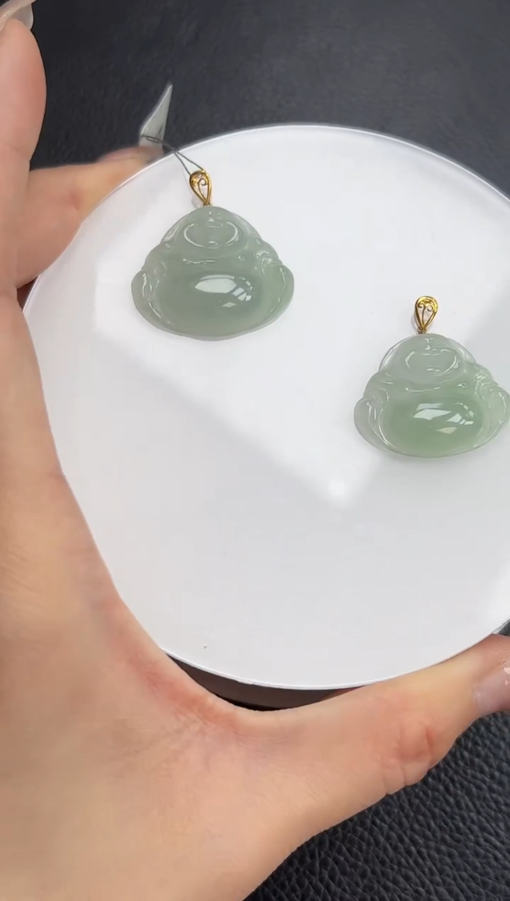 【闪购商品】翡翠颈饰18K金镶嵌佛公多样性发一