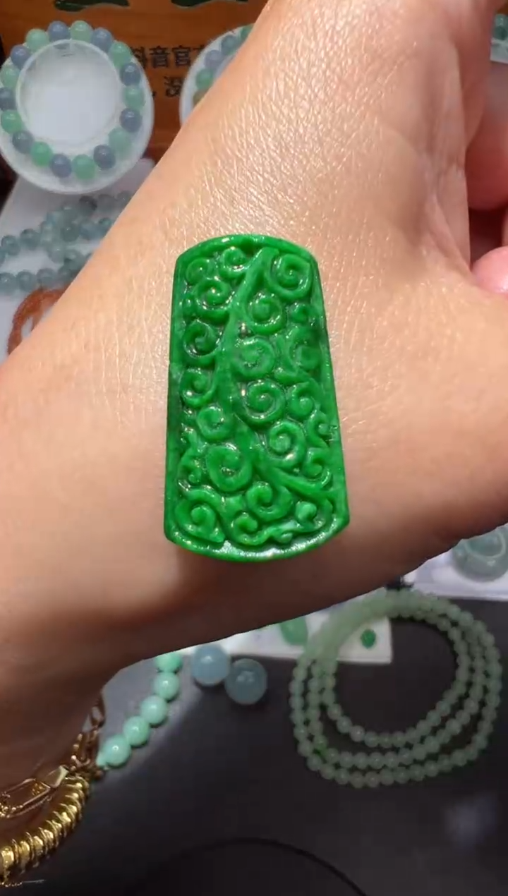 【闪购商品】定制翡翠未镶嵌26.9*15.1*5.1无事牌