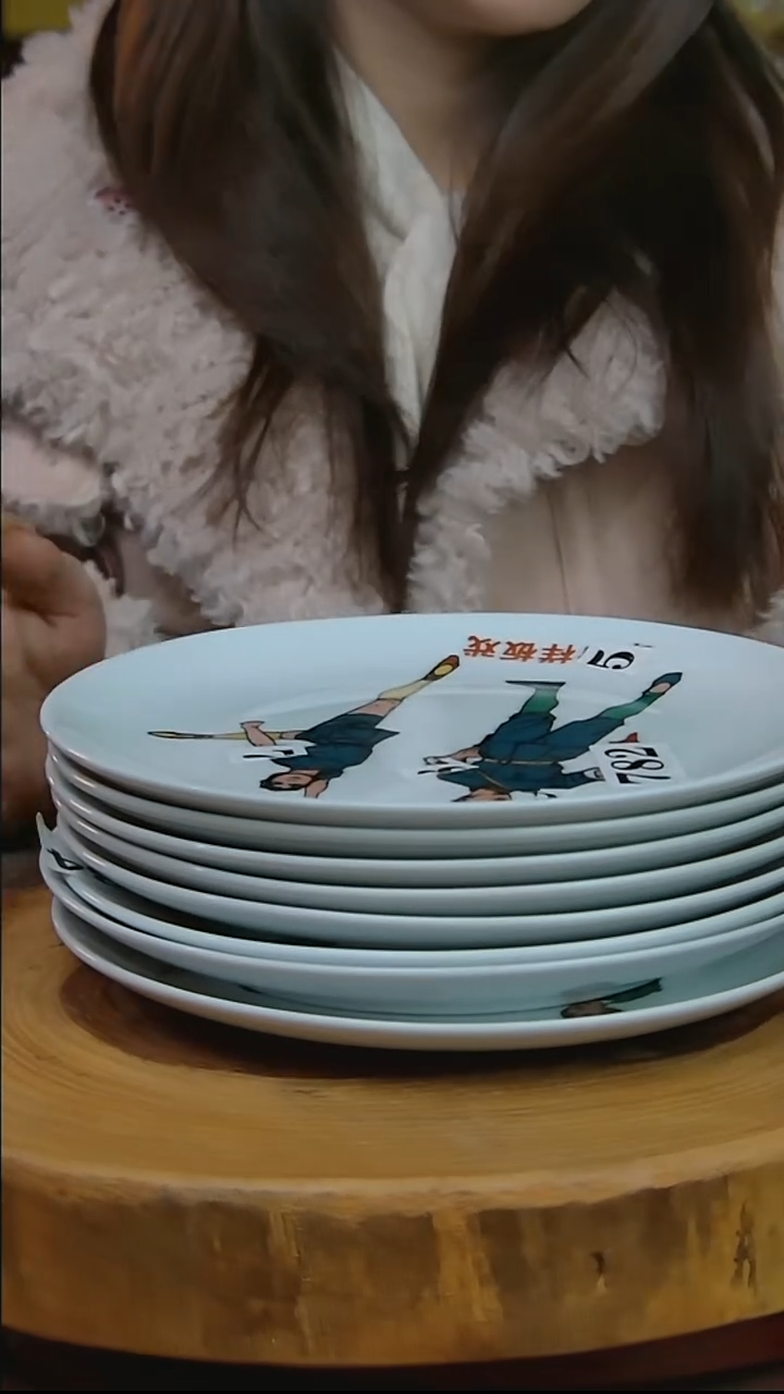 摆件陶样板戏赏盘一套八个