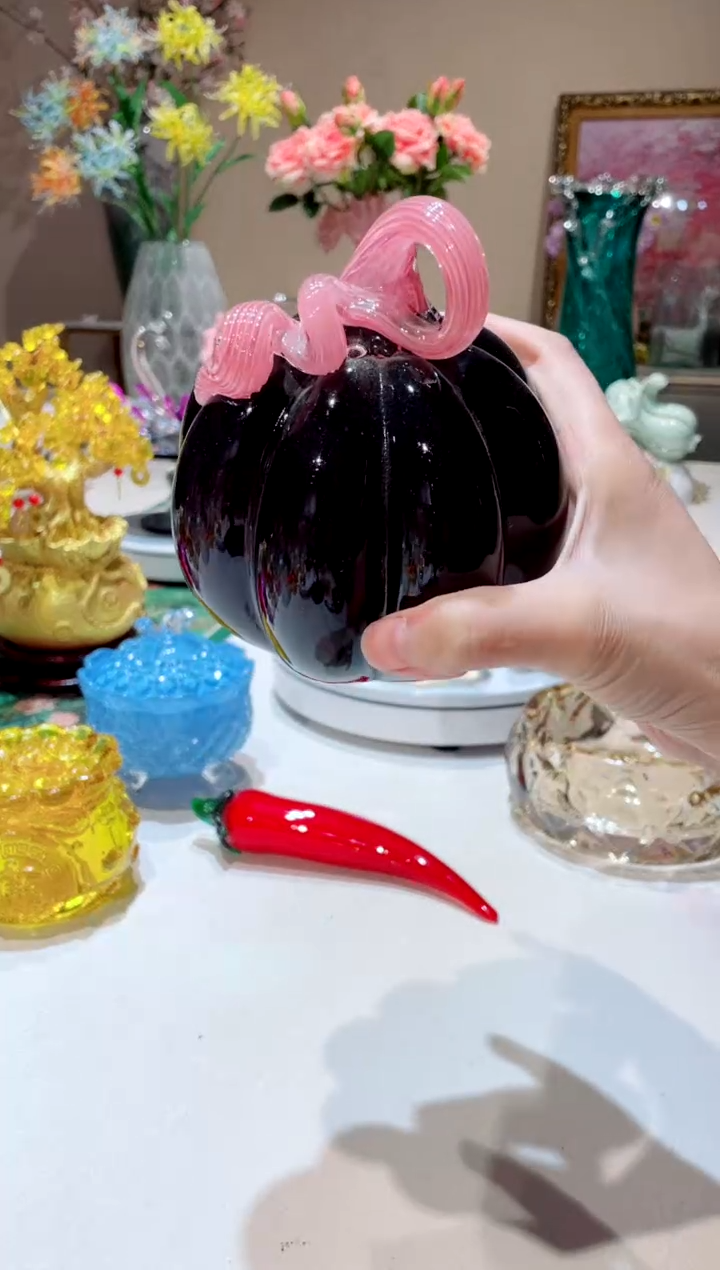 【闪购商品】琉璃手工艺品黑色南瓜 微瑕
