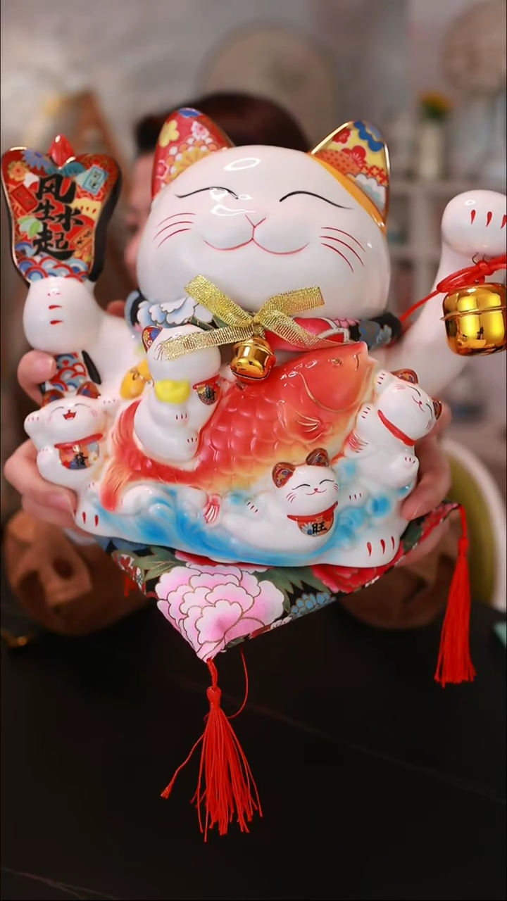 【闪购商品】`11寸风生水起招财猫<E602>