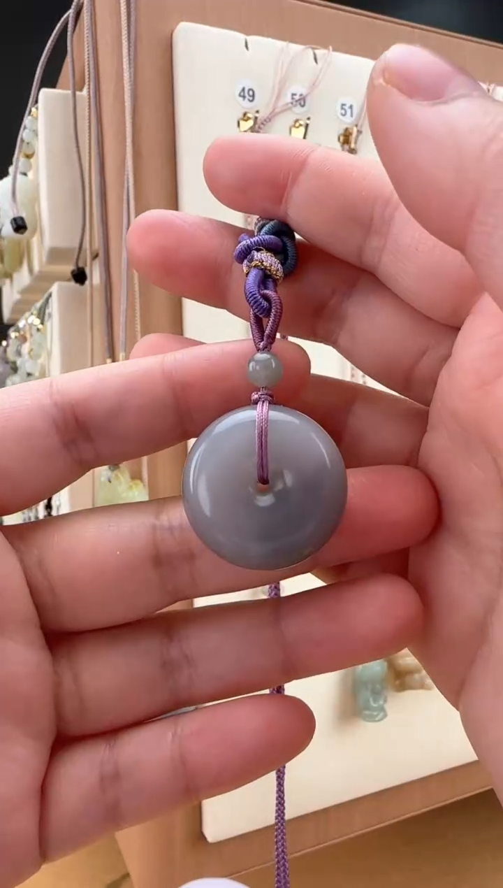 【闪购商品】和田玉颈饰未镶嵌烟紫平安扣吊坠